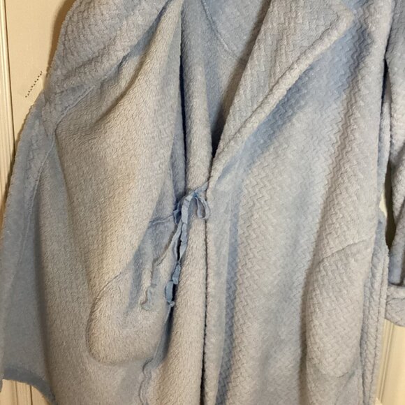 Jessica Women's Short Bathrobe Soft Plush Blue Housecoat Size M Warm Cozy Robe - Picture 4 of 7